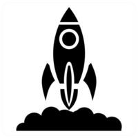 Launch icon concept in black color vector