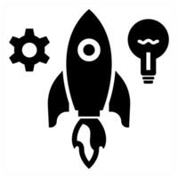 Startup icon concept in black color vector