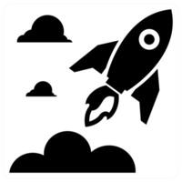 Startup and boostup concept in black color vector