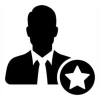 Star Employee icon concept in black color vector