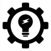 Solution icon concept in black color vector
