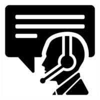 Support and customer care concept in black color vector