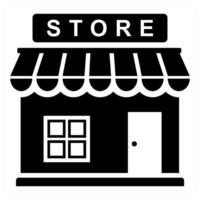 Store and market icon concept in black color vector