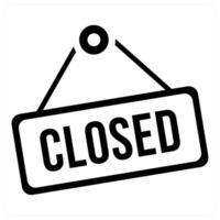 Store Closed icon concept in black color vector