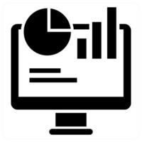 Statistics icon concept in black color vector