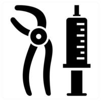 Tooth Removal Tool icon concept in black color vector