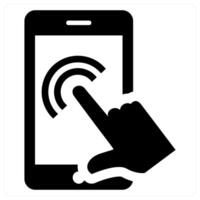 Touch Mobile icon concept in black color vector