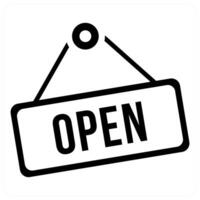 Store open icon concept in black color vector