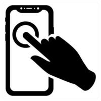 Touch Screen icon concept in black color vector
