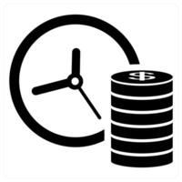 Timed Payment icon concept in black color vector