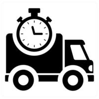 Timed Delivery icon in black color vector