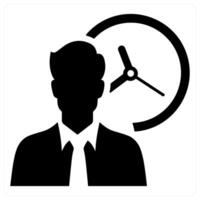 Time Keeper icon concept in black color vector