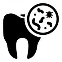 Tooth Infection icon concept in black color vector
