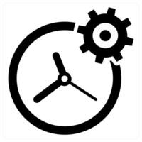 Time Settings icon concept in black color vector