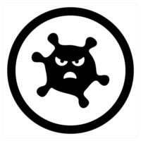Virus and bacteria icon in black color vector