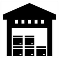 Warehouse icon concept in black color vector