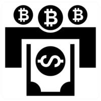 Withdraw icon concept in black color vector