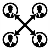 Work Cooperation icon concept in black color vector