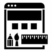 Web Designing icon concept in black color vector