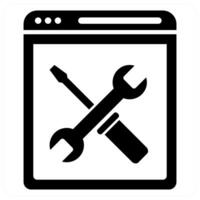 Web Page Settings icon concept in black color vector