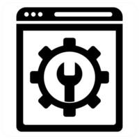 Website Settings and optimization icon in black color vector