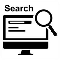 Website Search icon concept in black color vector
