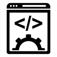 Website Development concept in black color vector