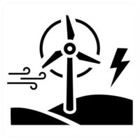 Wind Power icon concept in black color vector