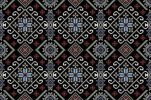 Seamless pattern of geometric ethnic oriental on black background. vector
