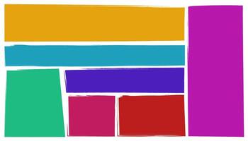 Crayon drawn colorful rectangles and squares with rough edges. Hand drawn text boxes, grunge shapes, doodle frames with pencil texture. Kids style speech bubbles or notes. vector