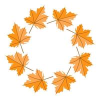 A Beautiful Wreath that Showcases the Stunning Autumn Season and Colorful Maple Leaves vector