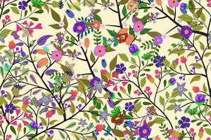 Colorful floral design with various plants vector