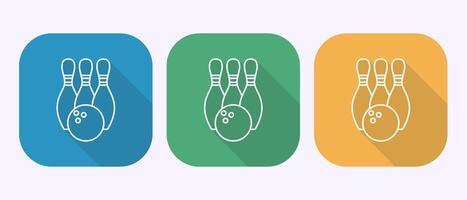 Bowling ball and pin icon design, Bowling sign in shadow button design vector