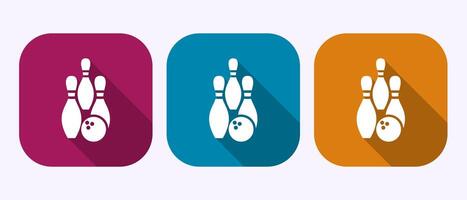 Bowling ball and pin icon design illustration, Bowling symbol in shadow button design vector
