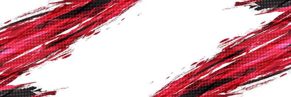 Sports Background with Black and Red Brush Strokes with Halftone Effect in Grunge Style vector