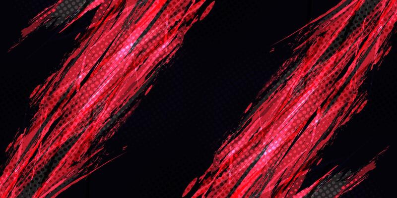 Red and Black Brush Strokes for Sports Background in Grunge Style