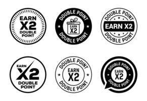 Earn x2 double point icons set design. Earn x2 sign symbol for promotion black on white background vector