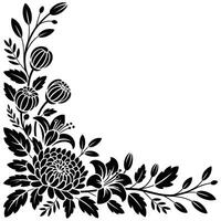 A black and white floral design on a white background vector