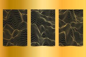 A3 paper abstract distorted line shapes black background vector