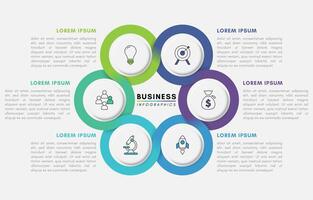 Circle business infographic design template with 6 options or steps vector