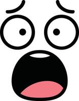 Cartoon Face with Wide-Eyed, Open-Mouth Expression of Fear vector