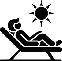 Relaxing in the Sun Person on a Beach Chair Icon vector