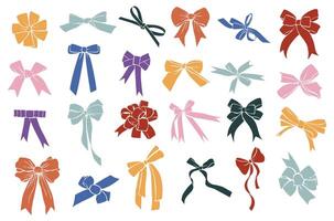 A Different colorful decorative ribbon bows bundle vector