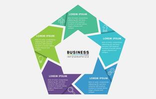 Pentagonal business infographic design template with 5 options or steps vector
