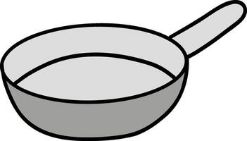 Kitchenware hand drawn doodle, Frying pan illustration with a simple design and handle. vector