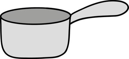 Kitchenware hand drawn doodle, Simple cooking pot with a long handle for kitchen use. vector