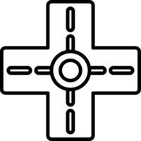 Four-Way Road Intersection vector