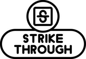 Strikethrough Text Button vector