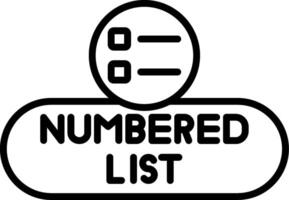 Numbered List Toggle Button vector
