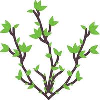Some tree branches with bunch of green leafs vector